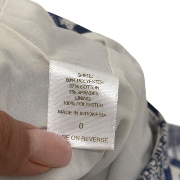 Eva Mendes Floral Blazer SZ 6 & Pencil Skirt SZ 0 Suit Set Off White/Blue/ Lined - Picture 7 of 16